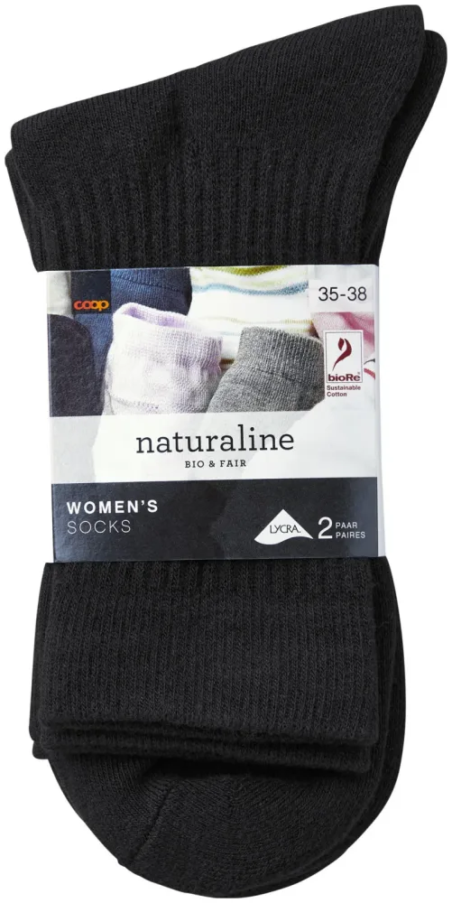 Naturaline Textil Naturaline Damen Sportsocken Duo Schwarz 35 - 38