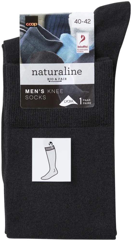 Naturaline Textil Naturaline Herren Kniestrumpf Schwarz 46 - 48