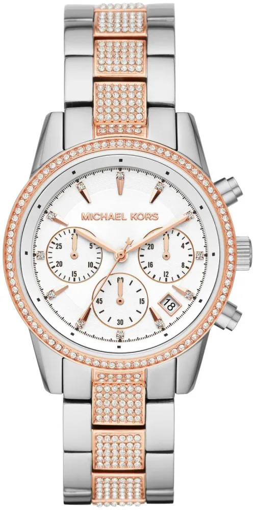 Michael Kors Damen Uhr Chronograph Bryant Edelstahl zweifarbig