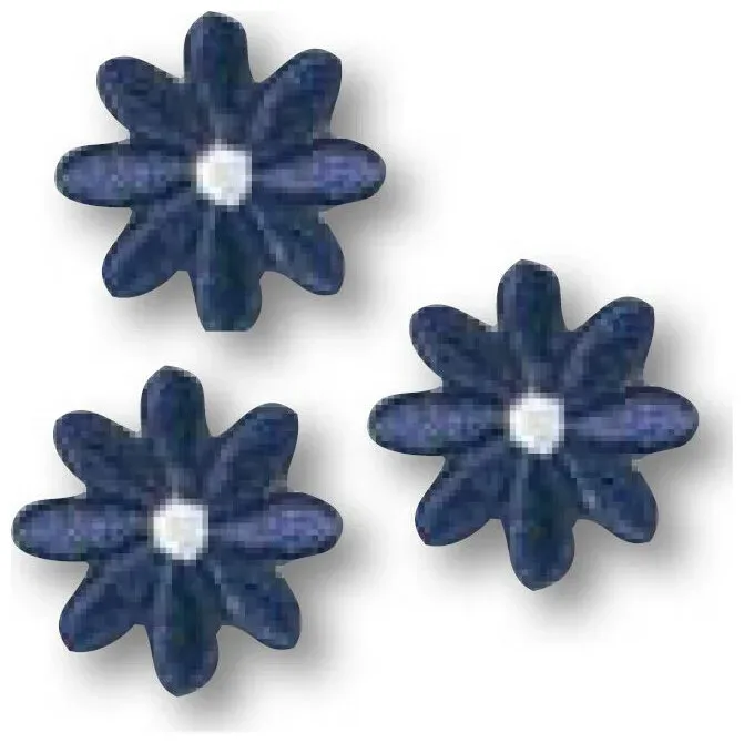 Applikation 3 Blumen Dunkelblau
