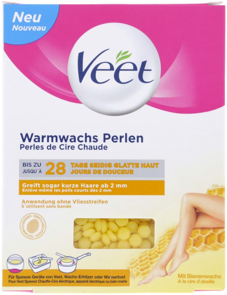 Veet Expert Warmwachs Perlen, 230 g Wachsperlen mit Holzspatel
