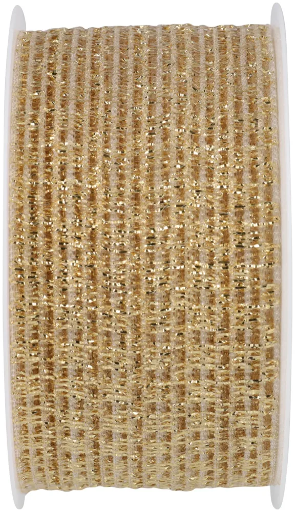 Geschenkband Tüll 40 mm x 3 m, gold