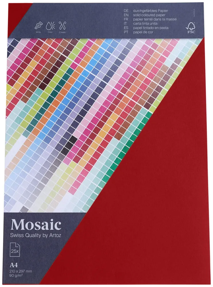Artoz Mosaic Bogen A4 feuerrot 25 Stück