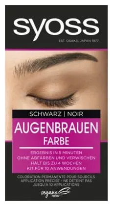 Syoss Augenbrauen-Kit permanente Augenbrauenfarbe 1-1 Schwarz 17 ml