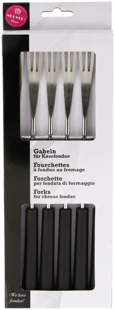 Nouvel Käsefondue-Gabel mit Griff schwarz 6 Stück