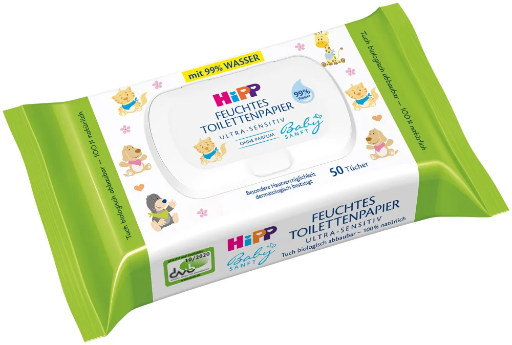 Hipp Feuchtes Toilettenpapier Ultra-Sensitiv 50 Stück