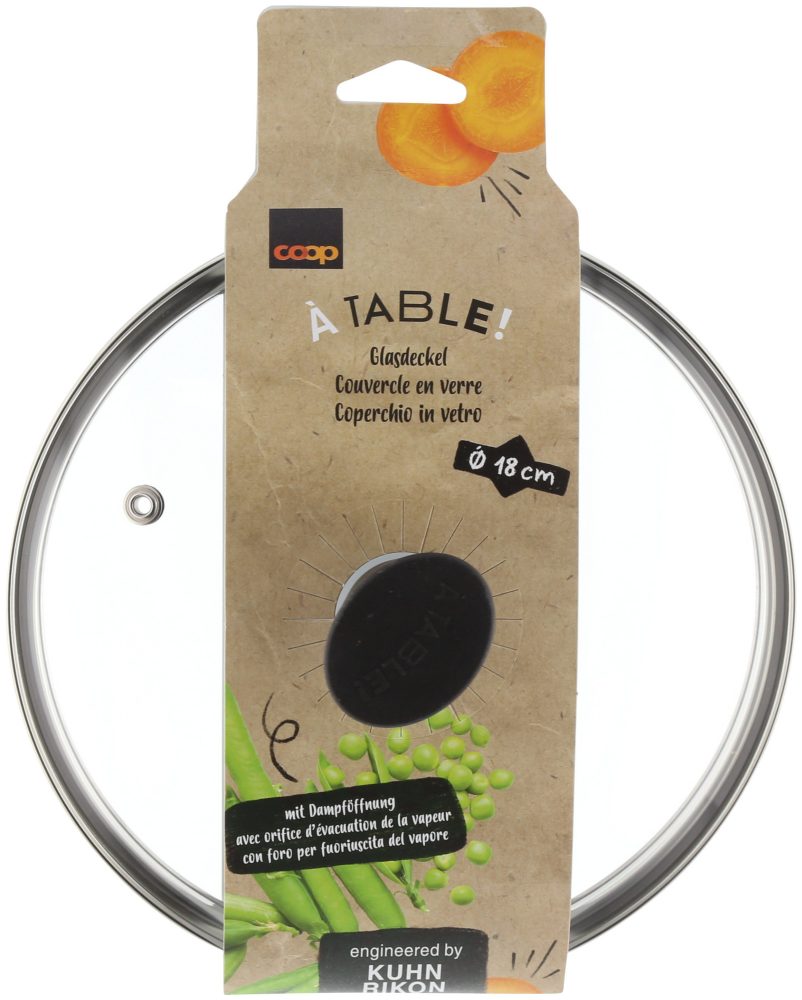 À Table! Glasdeckel mit Dampföffnung 18cm