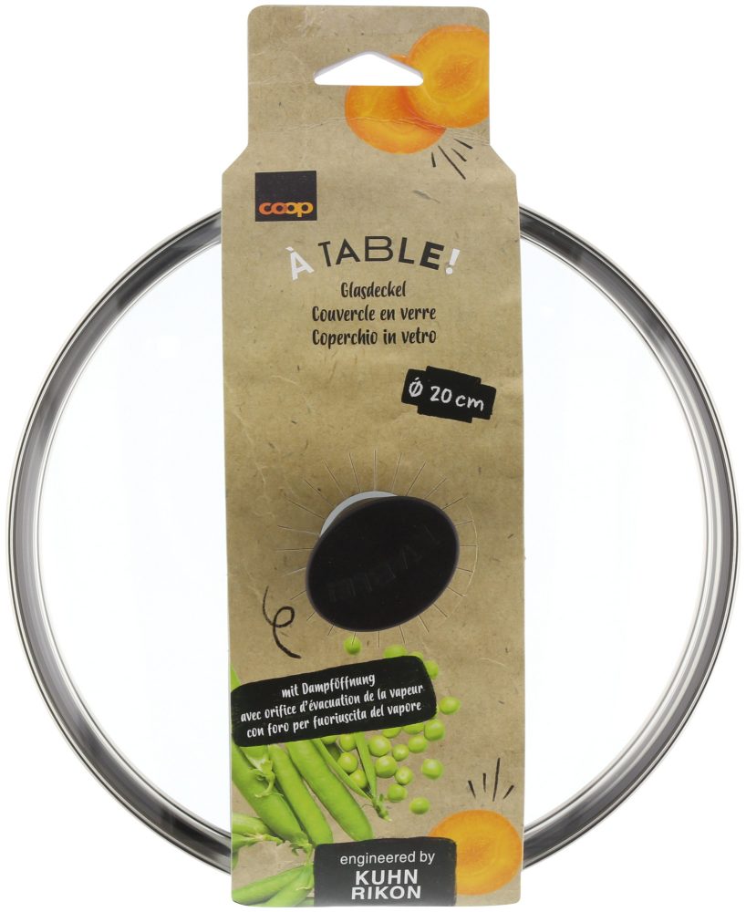 À Table! Glasdeckel mit Dampföffnung 20cm