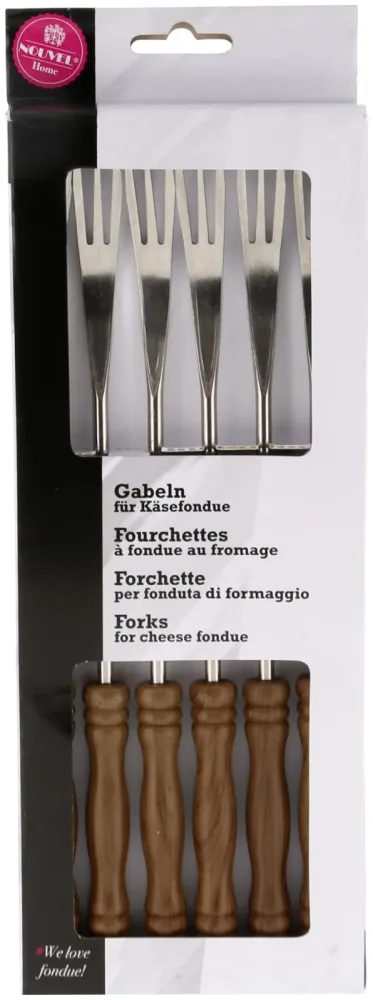 Nouvel Käsefonduegabel mit Griff braun 6 Stück