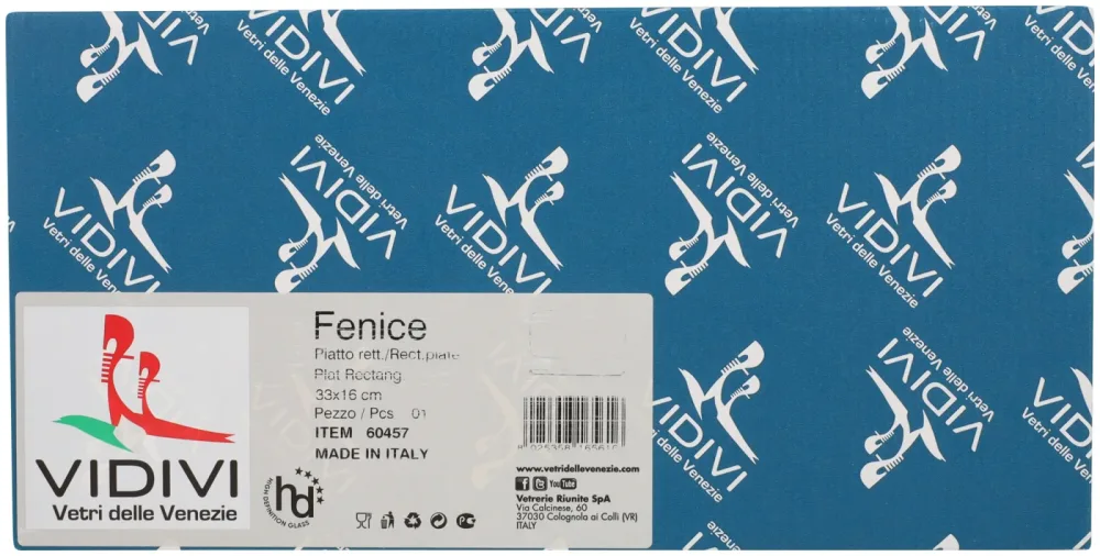 Fenice Cakeplatte Glas 33x16cm
