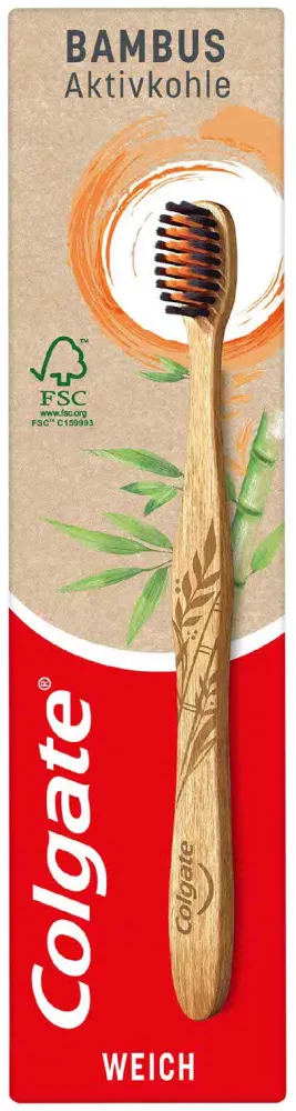 Colgate Bamboo Aktivkohle Weich Zahnbürste