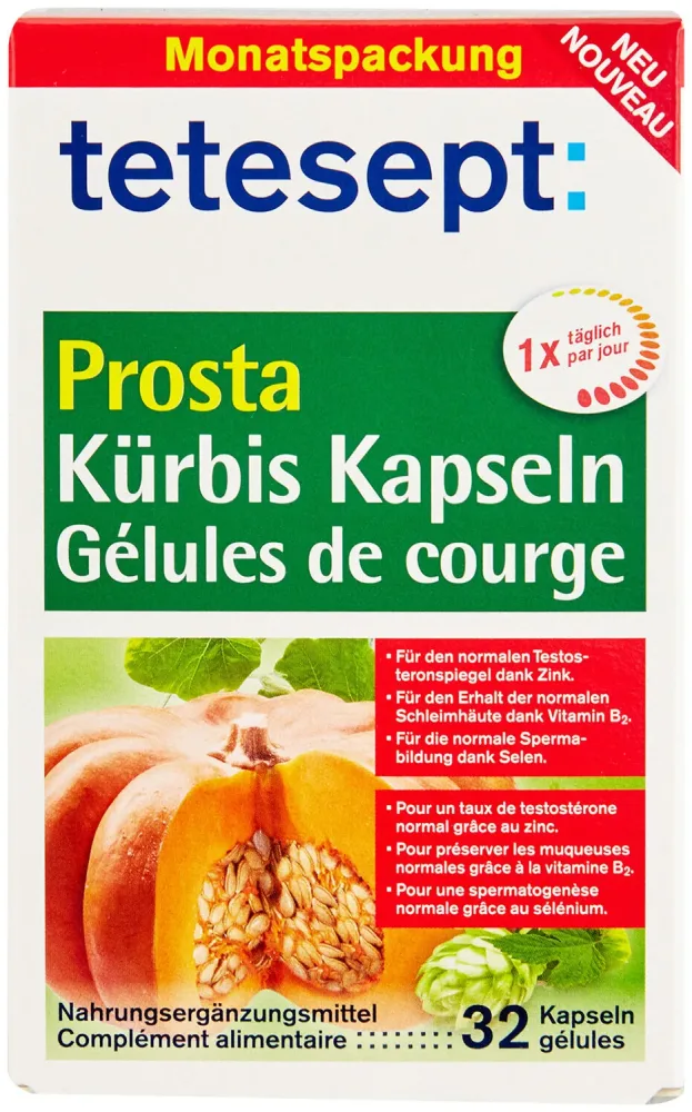 tetesept Prosta Kürbis Kapseln 32 Stück