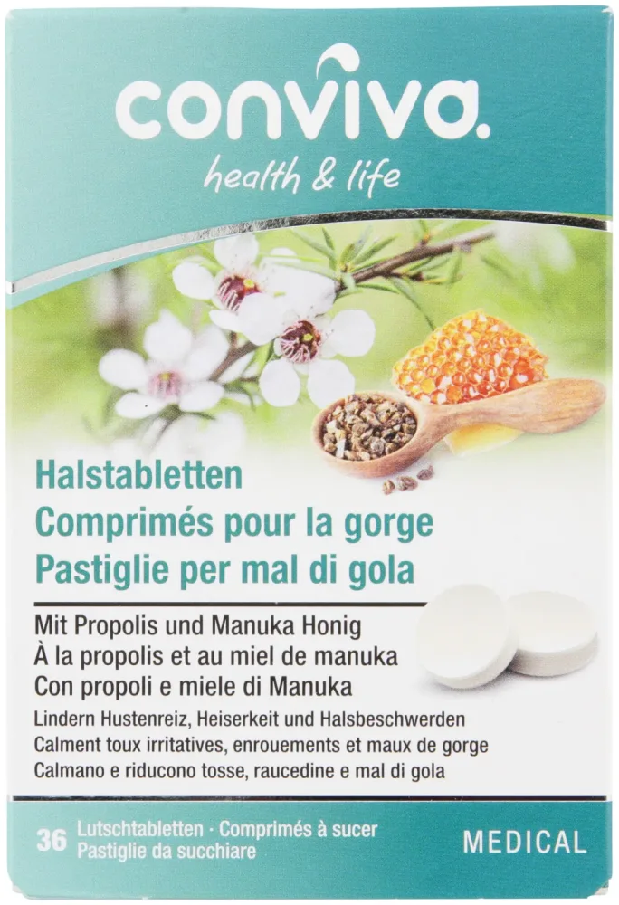 conviva Halstabletten Manuka Honig & Propolis