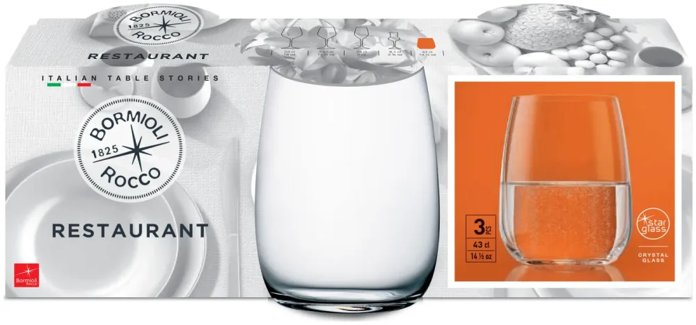 Bormioli Rocco Restaurant Wassergläser 43cl 3 Stück