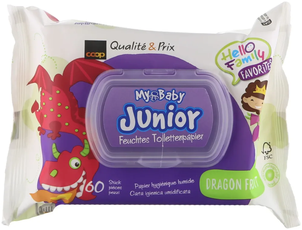 MyBaby My Baby Junior Dragon Fruit feuchtes Toilettenpapier 60 Stück