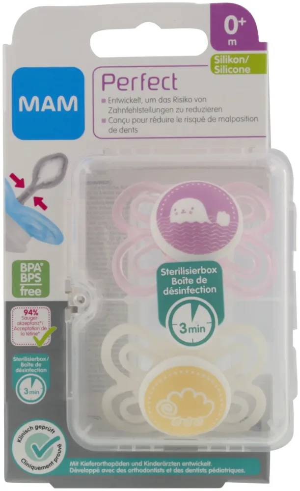 MAM Nuggi Perfect Silikon 0-6m 2 Stück