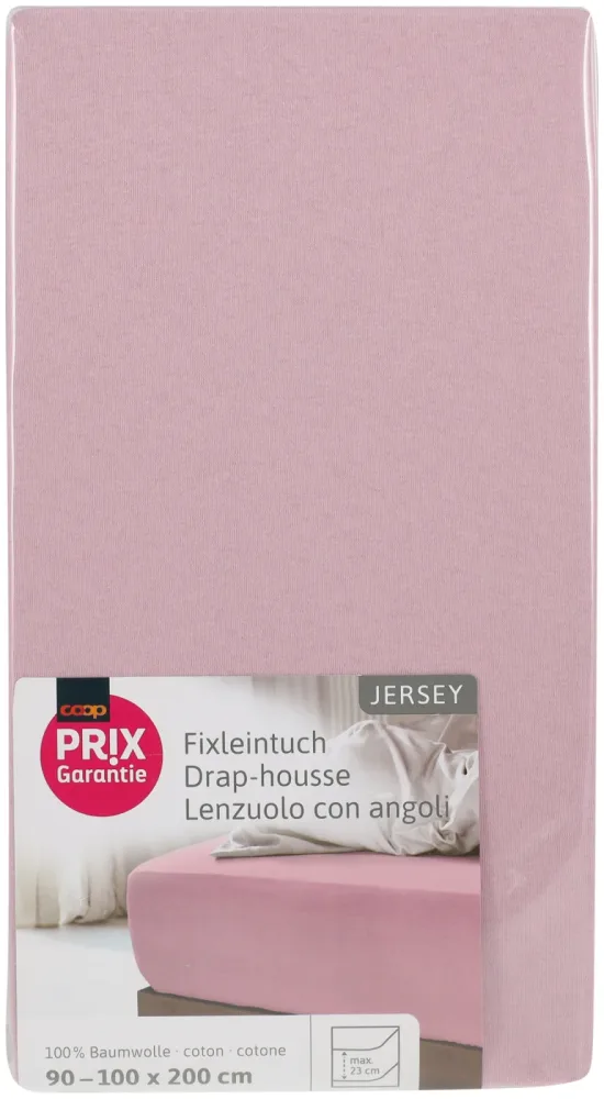 Prix Garantie Fixleintuch Jersey rose 90x200cm