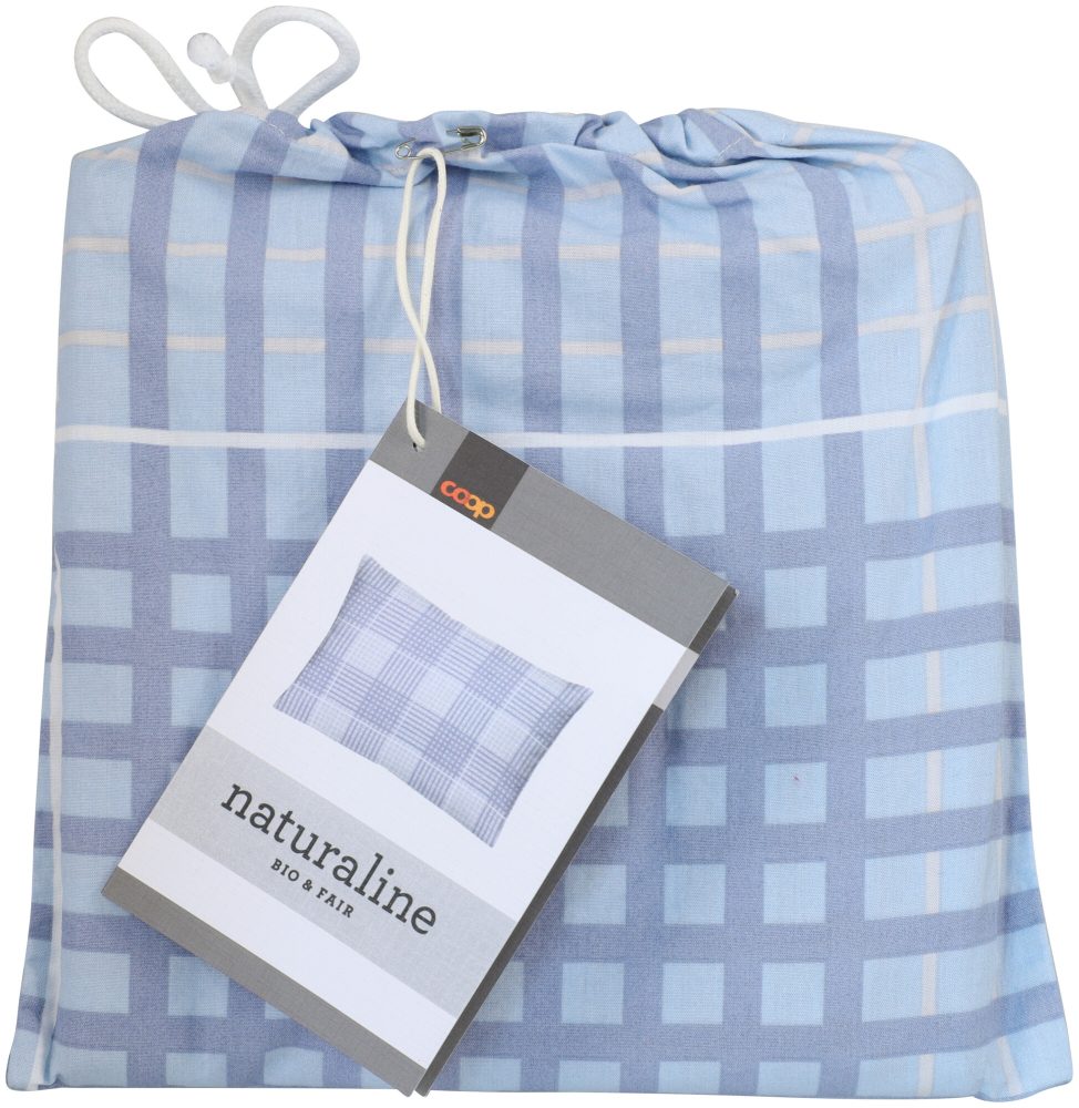 Naturaline Textil Naturaline Kissenbezug Zoom Check blau 65x100 cm