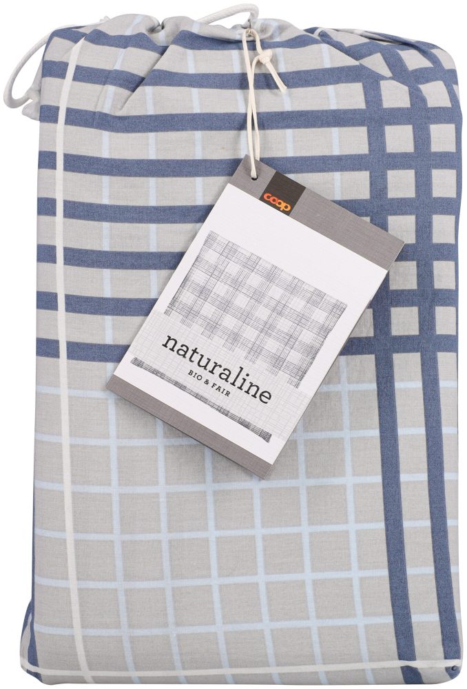 Naturaline Textil Naturaline Duvetbezug Zoom Check grau 200x210 cm