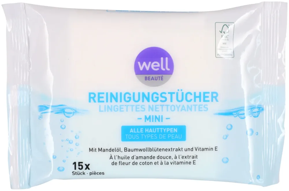 well Beauté Reinigungstücher Mini 15 Stück