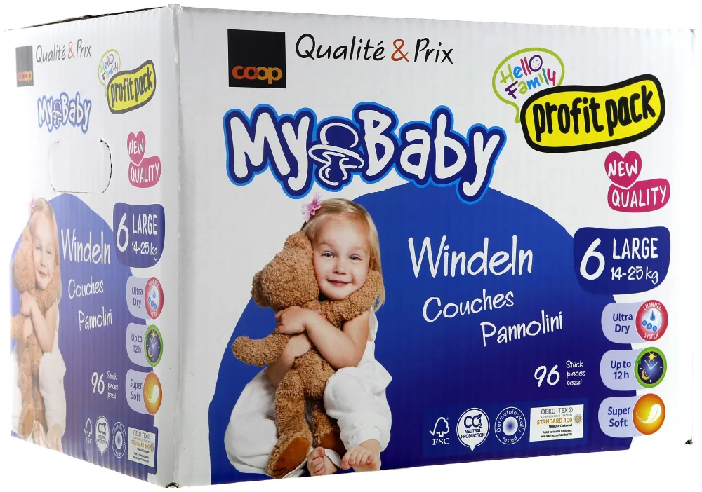 MyBaby My Baby Windeln Grösse 6 Extra Large Profit Pack 13-18 kg 96 Stück