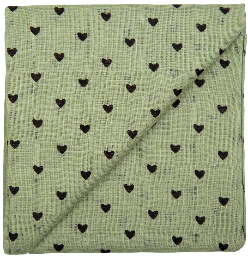 Zewi Nuscheli khaki Herzen 60x60 cm