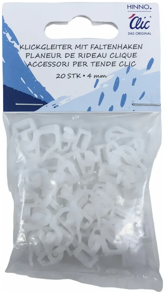Hinno Klickgleiter mit Faltenlegehaken lang 4 mm 20 Stk.