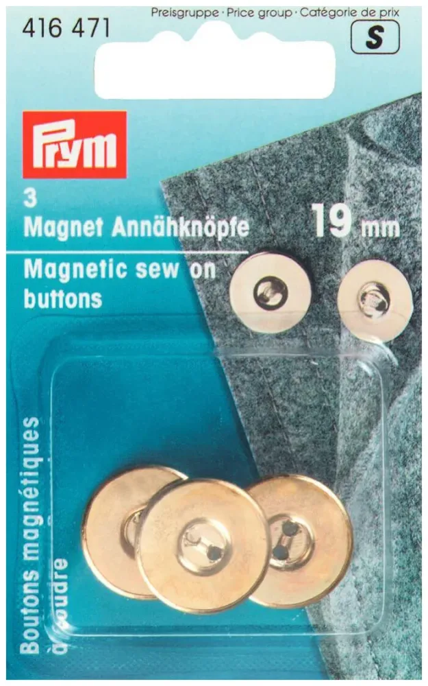 Prym Magnet-Annähknopf gold 19 mm 3 Stk.