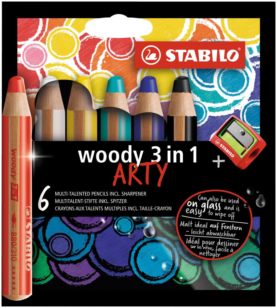 STABILO Farbstifte woody 3in1 880/6-1-20 ARTY 6 St&uuml;ck