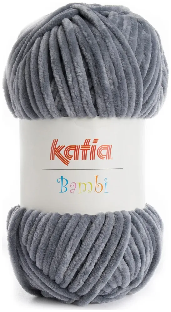Katia Bambi 314 Chenillegarn grau 100g