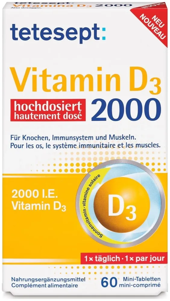 Tetesept Vitamin D3 2000 Mini-Tabletten 60 Stück