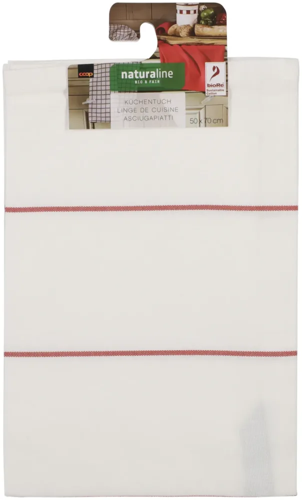 Naturaline Textil Naturaline Küchentuch rot gestreift 50x70cm