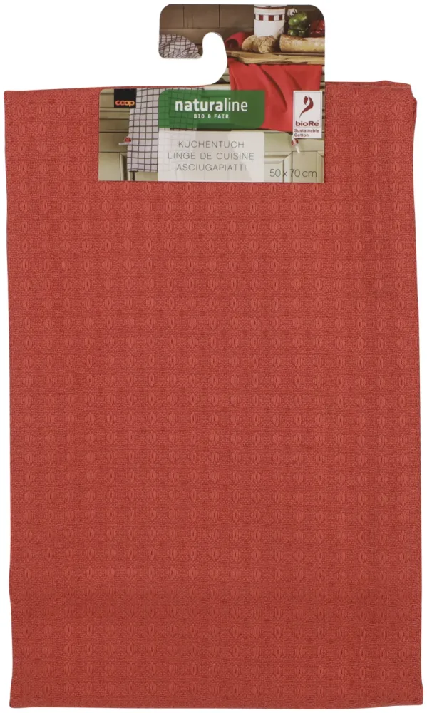 Naturaline Textil Naturaline Waffelküchentuch rot 50x70cm