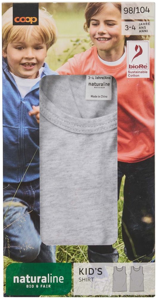 Naturaline Textil Kids Unterhemd uni hell grau 134/140