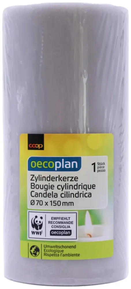 Oecoplan Zylinderkerze 70x150mm hellgrau