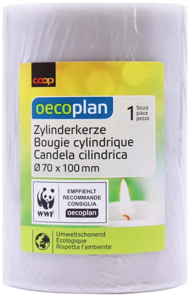 Oecoplan Zylinderkerze 70x100mm hellgrau