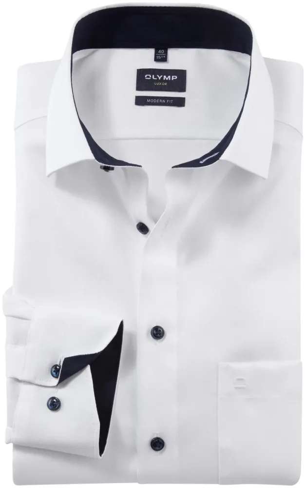 Olymp Luxor modern fit weiss 40 Natté