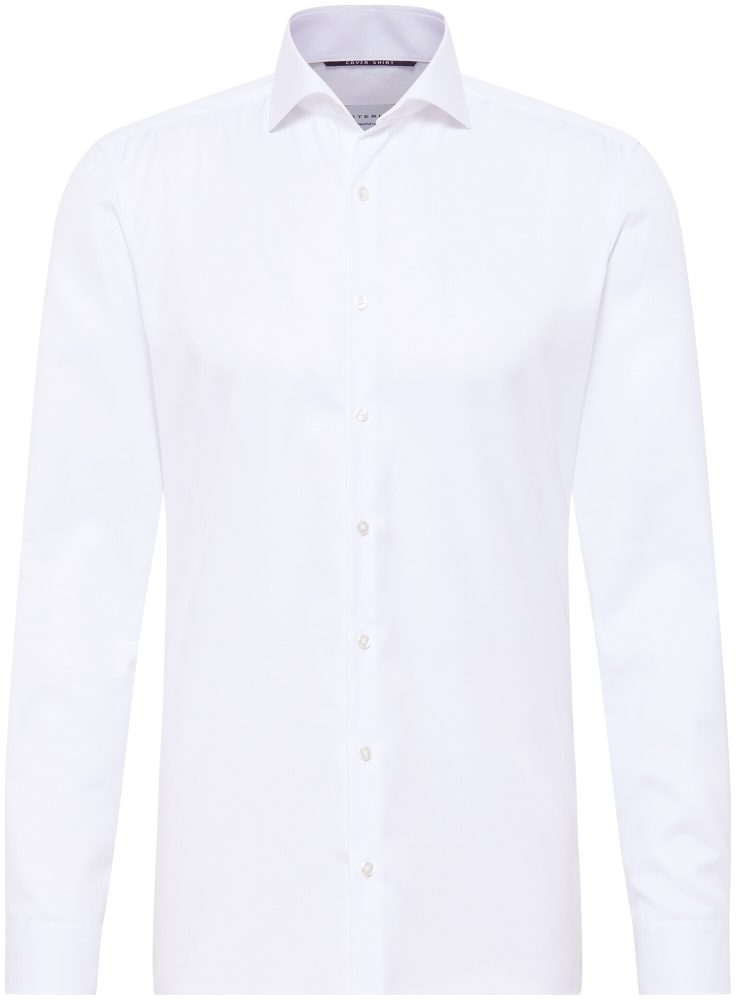 Eterna Langarm Super Slim Fit Twill weiß unifarben