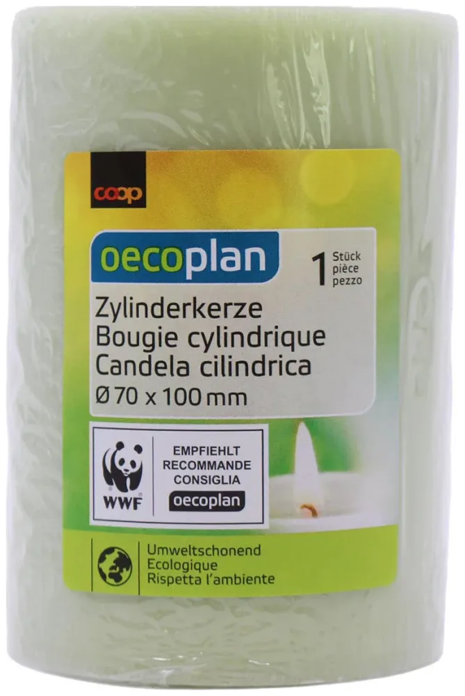 Oecoplan Zylinderkerze 70x100mm hellgrün