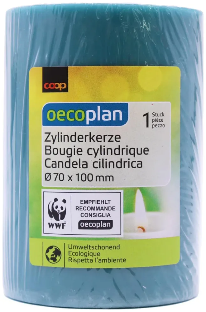 Oecoplan Zylinderkerze 70x100mm türkis