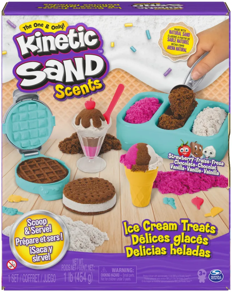 Spinmaster Modellieren Kinetic Sand Scents Ice Cream (15 x, Pink, Weiss, Braun)