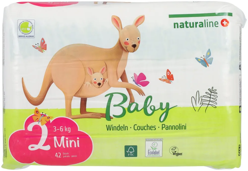 Naturaline Cosmetics Naturaline Baby Mini Grösse 2 3-6 kg 42 Stück