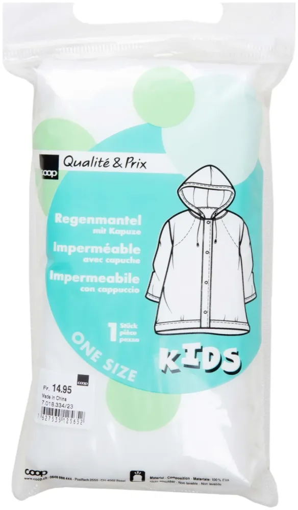 Coop Regenmantel Kinder milky transparent