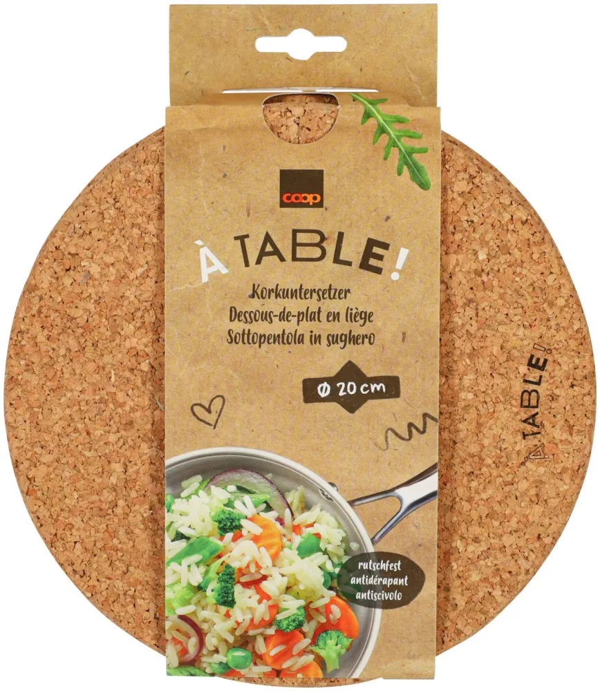 À Table! Korkuntersetzer rund 20cm 2 Stück