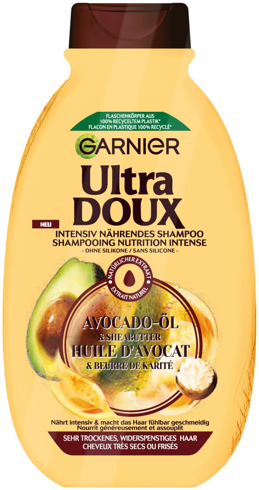 Garnier Ultra Doux Shampoo mit Avocado-Öl und Sheabutter, für sehr trockenes, widerspenstiges Haar, 300ml