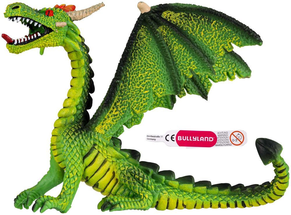 Drache sitzend grün