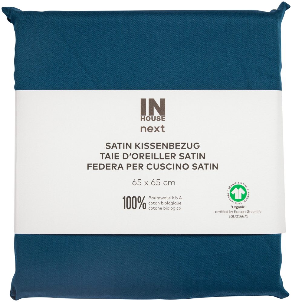 Inhouse Kissen Gots Satin 65x65 petrol