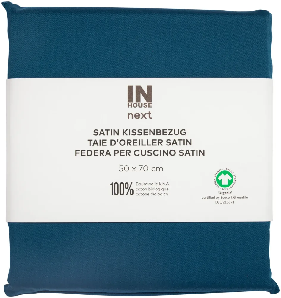 Inhouse Kissen Gots Satin 50x70 petrol