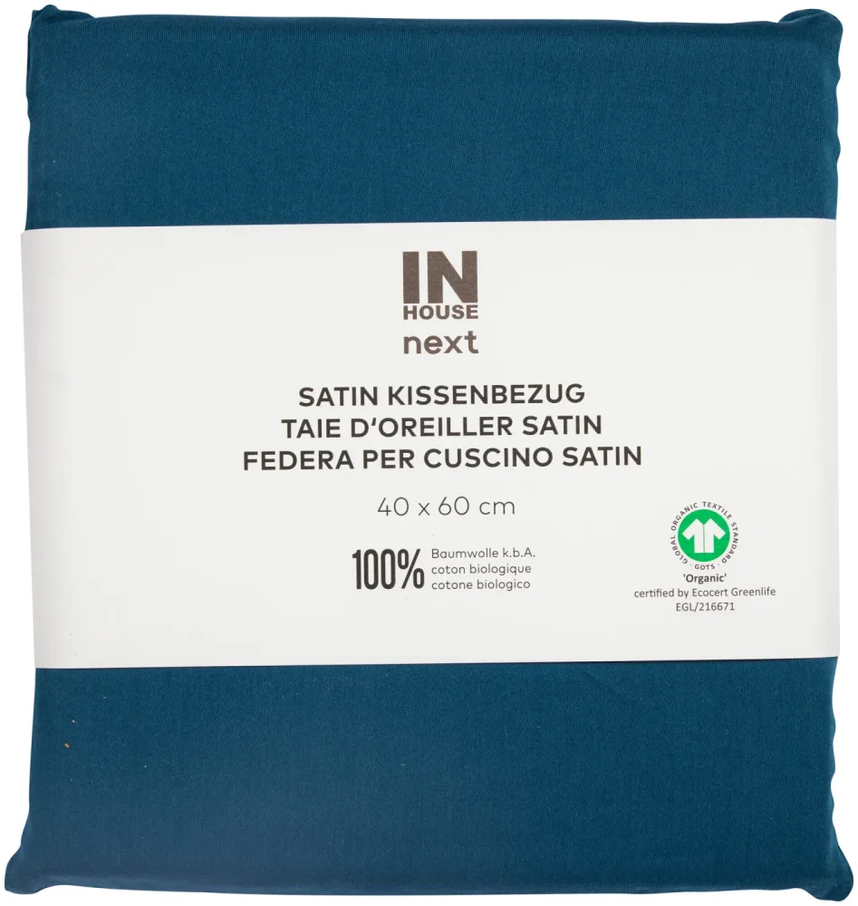 Inhouse Kissen Gots Satin 40x60 petrol