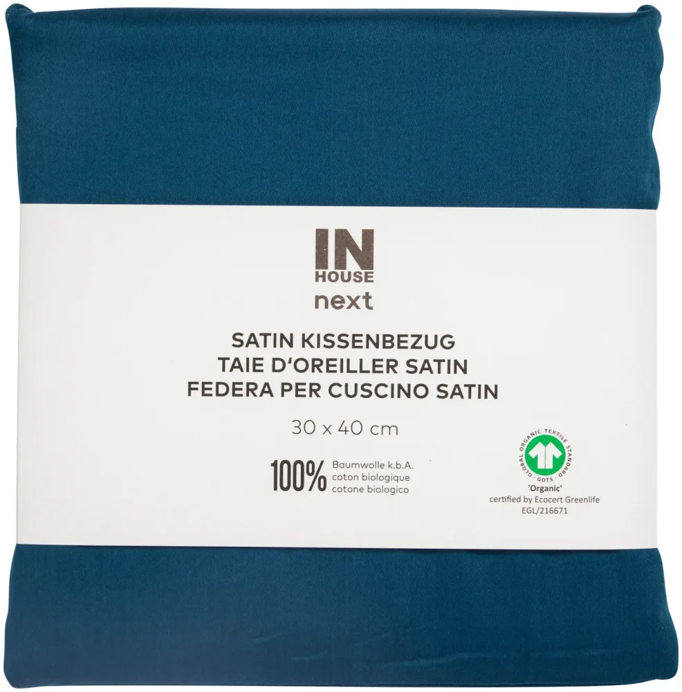 Inhouse Kissen Gots Satin 30x40 petrol